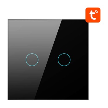 Dotykový spínač ZigBee Avatto ZTS02-EU-B2 2 Way TUYA (čierny)