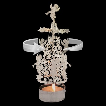 3D stromček - strieborný, Anjel 6 -16cm