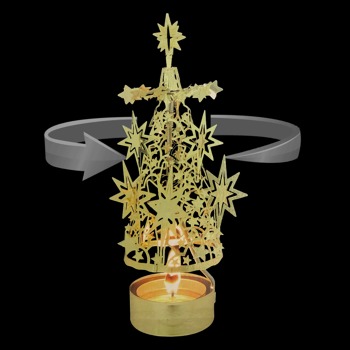 3D strom - zlatý, hviezdy-16cm