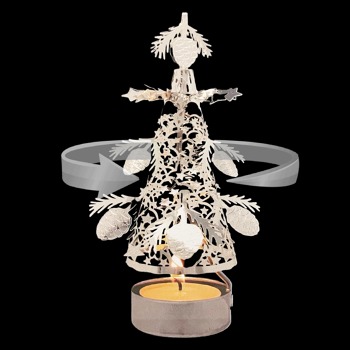 3D stromček - strieborný, šišky-16cm
