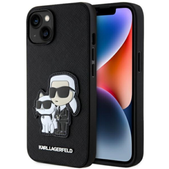 Karl Lagerfeld Apple iPhone 14 Plus Hardcase Black Saffiano Karl & Choupette