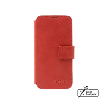 Kožené puzdro typu kniha FIXED ProFit pre Apple iPhone 14 Pro, červené