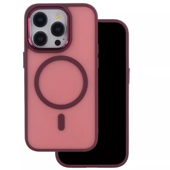 Zadný silikónový kryt Magsafe Frosted pre iPhone 15 Pro - červený