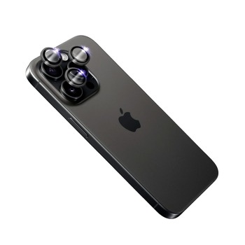 Zafírové sklo na fotoaparát FIXED pre Apple iPhone 15 Pro, čierne