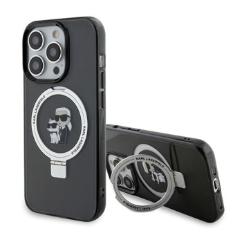 Kryt Karl Lagerfeld Apple iPhone 15 Pro Max Hardcase Ring Stand Karl Head MagSafe Black