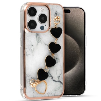 Obal Glamour Strap pre iPhone 15 Pro Max - biely