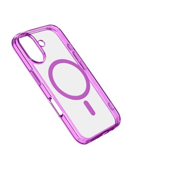 Cellularline Iconic Mag zadný kryt s podporou Magsafe pre Apple iPhone 16 Plus, číry / ružový