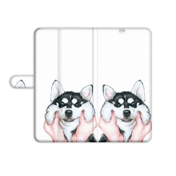 Knižný obal pre iPhone X - Cute Husky