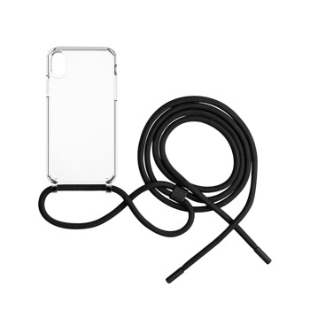 Puzdro FIXED Pure Neck s čiernou šnúrkou pre Apple iPhone XR