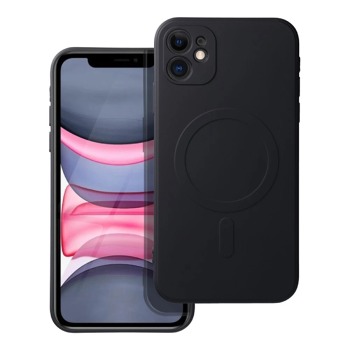 Zadný silikónový kryt Magsafe pre iPhone 11 - čierny