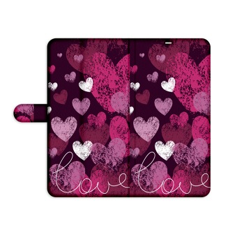 Puzdro typu kniha pre iPhone SE 2020 - Love with hearts