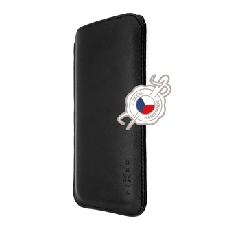 FIXED Tenké puzdro z pravej kože pre Apple iPhone XS, čierne
