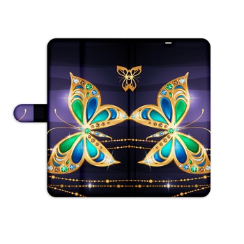 Knižný obal pre iPhone Xs - Gemstone Butterfly