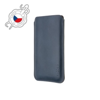 FIXED Tenké puzdro z pravej kože pre Apple iPhone 13 Pro, modré