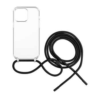 Puzdro FIXED Pure Neck s čiernou šnúrkou na krk pre Apple iPhone 13 Pro Max