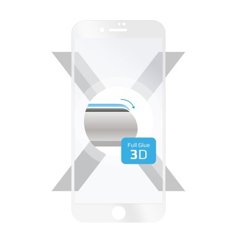 Ochranné tvrdené sklo FIXED 3D Full-Cover pre Apple iPhone SE 2022, s lepidlom cez celý displej, 0,33 mm - biele