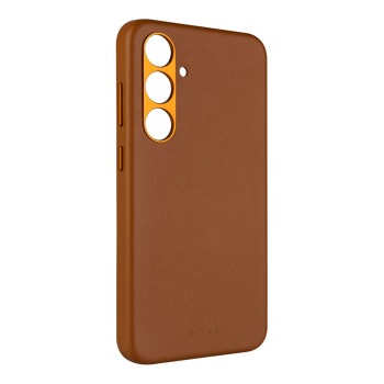 Kožený zadný kryt FIXED MagLeather s podporou MagSafe pre Samsung Galaxy S24, hnedý