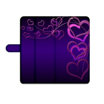 Knižný obal pre Samsung Galaxy S10E - Purple hearts