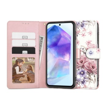 Flipové puzdro Tech-Protect Wallet pre Samsung Galaxy A55 5G - Blossom Flower