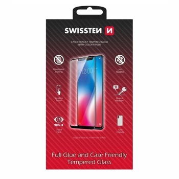 SKLO SWISSTEN PLNÉ LEPIDLA, FAREBNÝ RÁM, PUZDRO VHODNÉ PRE SAMSUNG GALAXY A56 ČIERNE