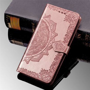 Flipové puzdro pre Samsung Galaxy A50 / A50S - Gold/Pink, ornament