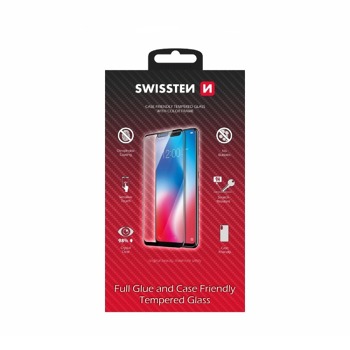 SKLO SWISSTEN PLNÉ LEPIDLO, FAREBNÝ RÁM, PUZDRO PRE SAMSUNG A405 GALAXY A40 BLACK
