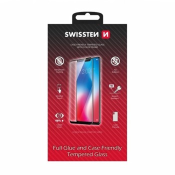 SKLO SWISSTEN PLNÉ LEPIDLA, FAREBNÝ RÁM, PUZDRO PRE SAMSUNG GALAXY A52S 5G ČIERNE