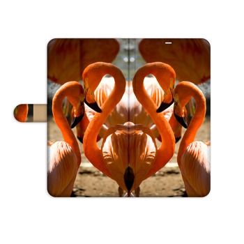 Knižný obal pre Samsung Galaxy J6 Plus (2018) - Flamingos