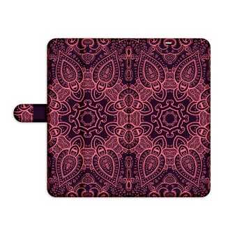 Puzdro typu kniha pre Samsung Galaxy M11 - čierno-ružová mandala