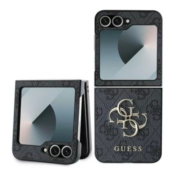 Kryt Guess Samsung Galaxy Z Flip6 Leather 4G Metal Logo - Black