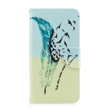 Puzdro typu kniha pre Huawei Y6 Prime 2018 - Feather s citátom