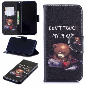Puzdro typu kniha pre Xiaomi Redmi Note 9 Pro - Nedotýkaj sa môjho telefónu, Medveď