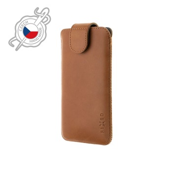 Kožené puzdro FIXED Posh, veľkosť 6XL, hnedé