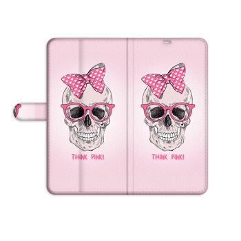 Flipové puzdro pre Realme 7 5G - Pink Skull