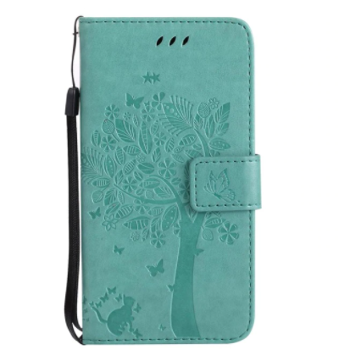 Obal na knihu Vivo Y11S - Cat and tree, Green