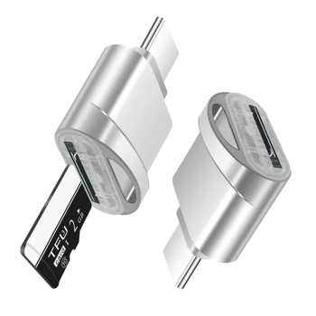 Redukcia na prenos dát z karty SD na USB-C - strieborná