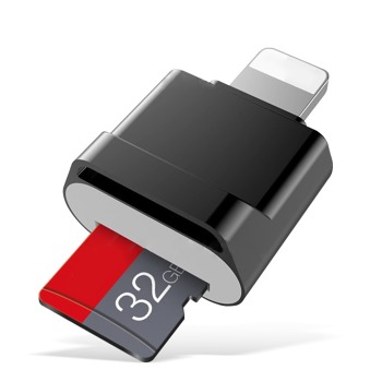 Redukcia na prenos dát z karty SD na Lightning - čierna