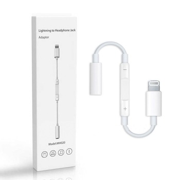 Redukcia z konektora Apple Lightning na slúchadlá 3,5 mm Jack s ovládaním hlasitosti