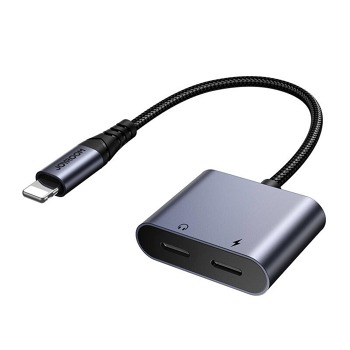 Adaptér 2 v 1 Joyroom SY-L02 Lightning na duálny audio adaptér Lightning (čierny)
