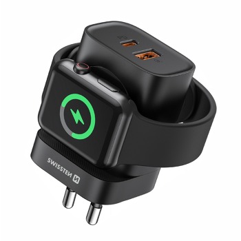 SWISSTEN SIEŤOVÝ ADAPTÉR 1xUSB-A, 1xUSB-C a Apple Watch