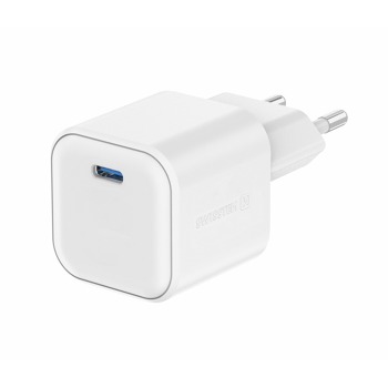 SWISSTEN SIEŤOVÝ ADAPTÉR GaN 1x USB-C 35W NAPÁJANIE BIELA