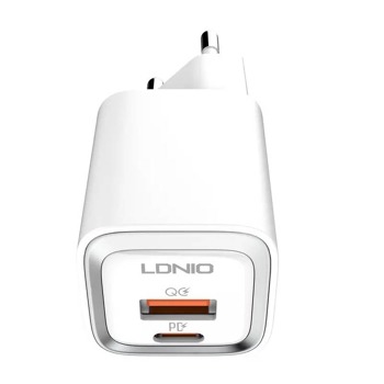 Sieťová nabíjačka MFi LDNIO A2318M, USB-C+USB, USB-C na Lightning 20W