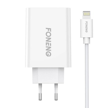 Rýchla nabíjačka Foneng 1x USB EU43 + USB Lightning kábel