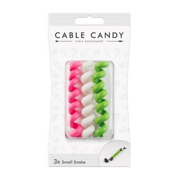 Organizér káblov Cable Candy Small Snake, 3 ks, rôzne farby