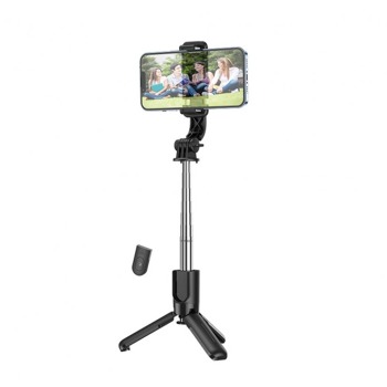 Selfie tyč s flexibilným statívom Hoco K17 Figure Mini na živé vysielanie - čierna