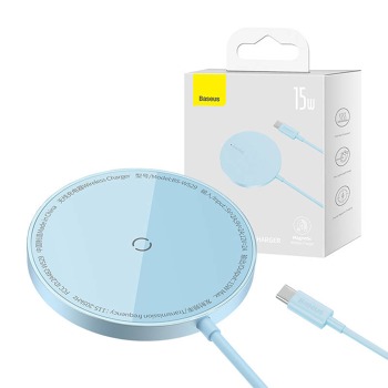 Baseus Simple Mini 3 15W magnetická bezdrôtová nabíjačka (modrá)