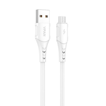 USB-Micro USB kábel VFAN Colorful X12, 3A, 1 m (biely)