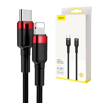 Baseus Cafule Type-C na iP PD 18W 1m - červený a čierny