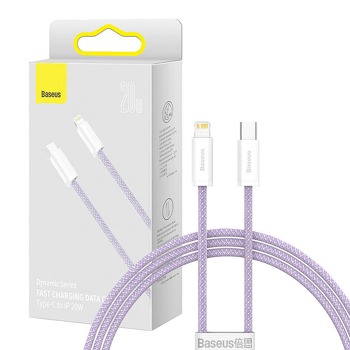 Kábel USB-C na Lightning Baseus Dynamic Series, 20 W, 1 m (fialový)
