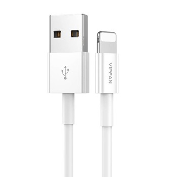 Kábel USB-Lightning Vipfan X03, 3A, 1 m (biely)